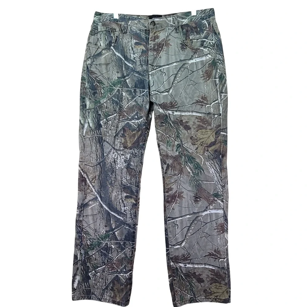 Realtree Camo Pants Men 35x31 Brown Excellent All Purpose AP Hunting Outdoor